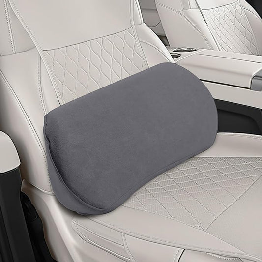 wuyaoyao Lumbar Support Pillow for Car, Memory Foam Auto Seat Lower Back Support Cushion for Back Pain Relief, Ergonomic Comfortable Driving Seat Lumbar Pillow, Universal Car Accessories (Dark Gray)