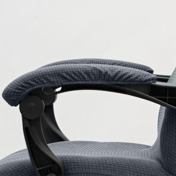 Melaluxe Stretch Office Chair Armrest Covers, Arm Rest Slipcovers (Dark Gray)