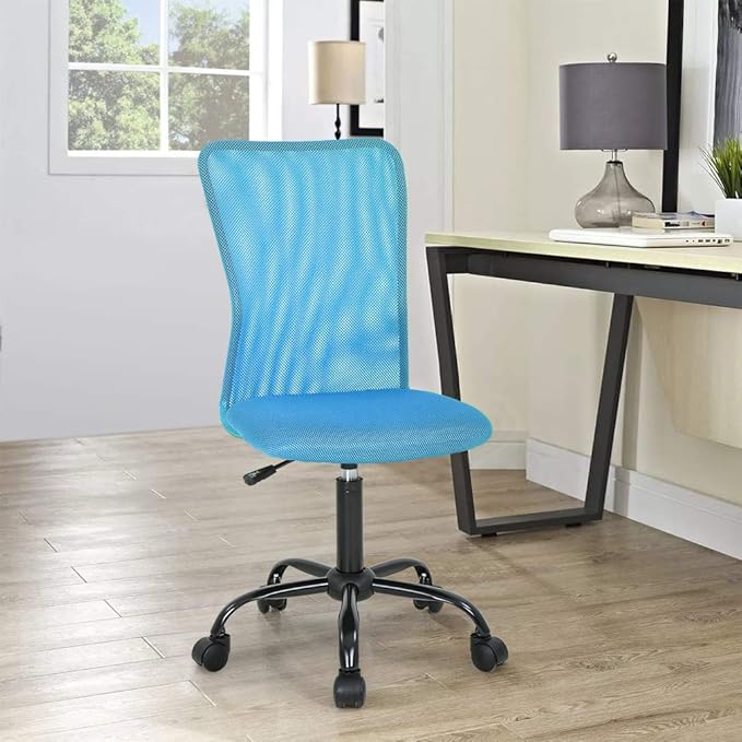 Home Office Desk Chair Ergonomic Mesh Computer Gaming Chair with Back Support Modern Executive Mid Back Rolling Swivel Chair for Men&Women (Blue)