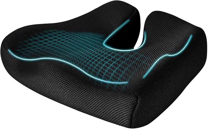 Coccyx Cushion for Tailbone Pain Relief - Ergonomic Seat Cushion for Office Chair, Car & Wheelchair Use with Sciatica Support