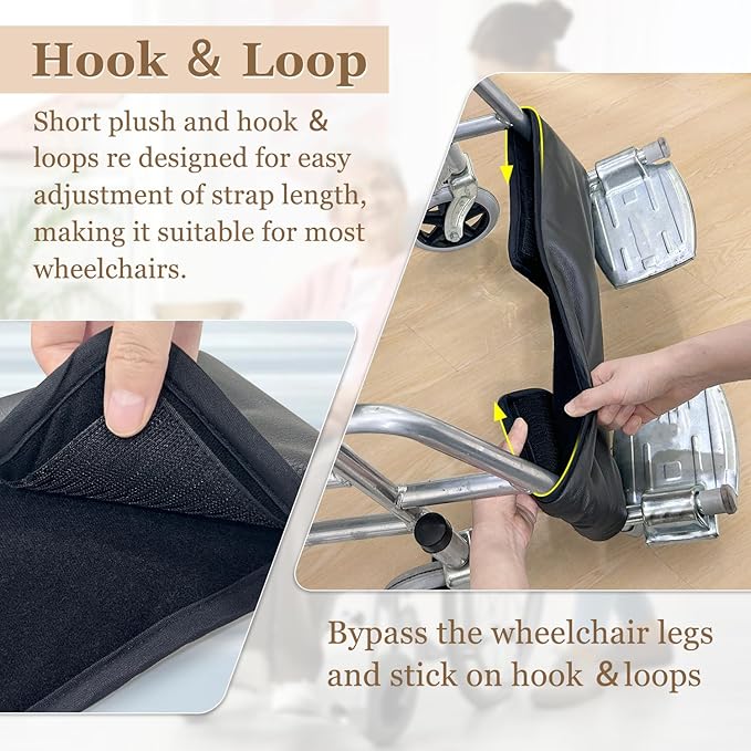 Wheelchair Footrest Belt - Foot Calf Straps Leg Support Safety Feet Rest Belt Transporter Chair Adjustable Disabled Elderly Leg Rest Cushioned Pad to Prevent Feet Slipping-Fill Thick Cotton Leather