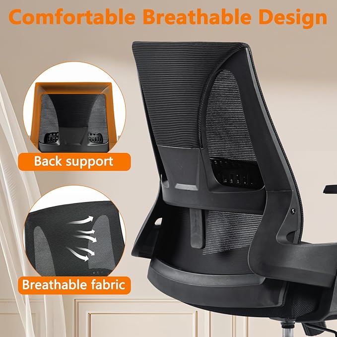 CLATINA 500lbs Big and Tall Office Chair Heavy Duty Mesh Ergonomic Computer Chairs with Adjustable Lumbar Support and Wide Comfy Seat for Home Office Conference Heavy People, Black, 16 Pack