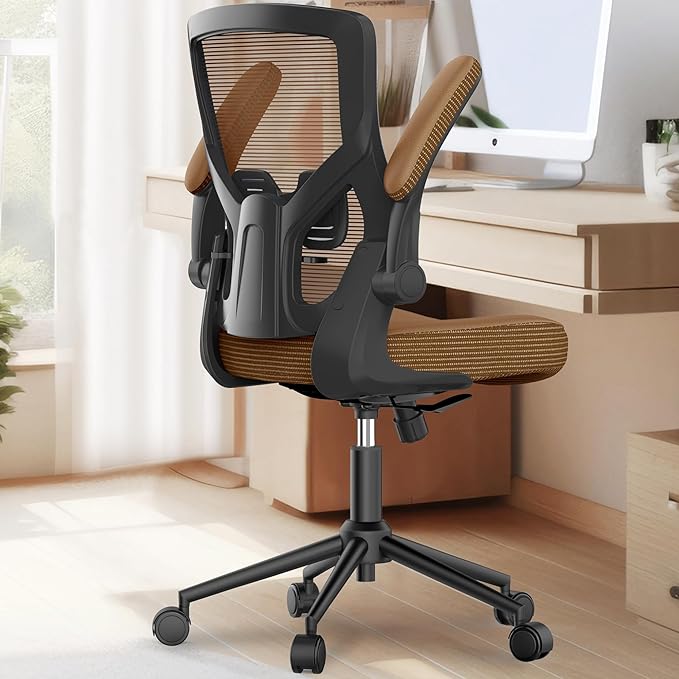 CYKOV Office Chair, High Back Desk Chair Adjustable Height and Ergonomic Design Home Office Computer Chair Executive Lumbar Support Padded Flip-up Armrest Swivel Task Chair