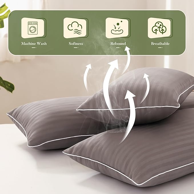 Memory Foam 16 x 26 Inch Throw Pillow Insert, Premium Lumbar Pillow Insert for Decorative Throw Pillow, Living Room, Couch and Sofa, 16 x 26 Inch, Gray