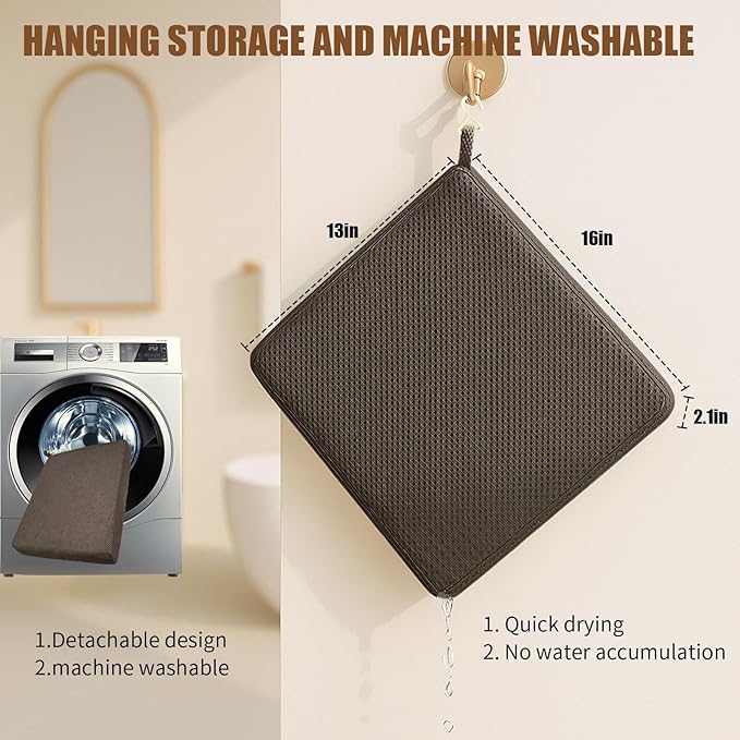 Shower Bench Cushion, Soft Chair Pad for Elderly Bathing, Easy to Clean & Quick Dry，Using 4D air Fiber Material, Suitable for Shower Cushion, Bathtub Baths, Poolside Rest，Brown