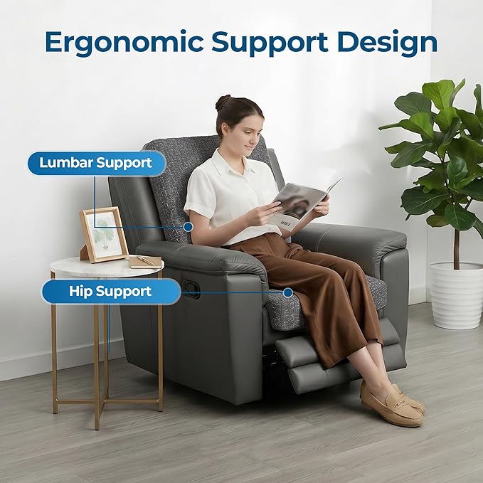 Ganondorf Extra Large Egg Crate Recliner Seat Cushion for Elderly Tufted Furry Booster Foam Cushion, Pressure Relief for Long Sitting Orthopedic Chair Cushion for Recliners Office Chairs, Grey