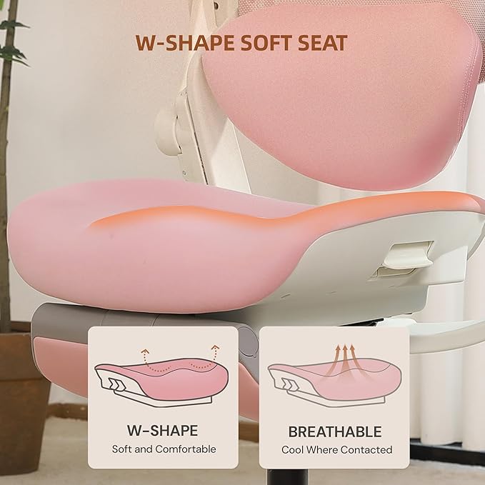 CabLady S2 Petite Ergonomic Office Chair for Women, Small Frame Desk Chair with Adjustable Lumbar, Headrest & Footrest, Space-Saving Flip-Up Armrests