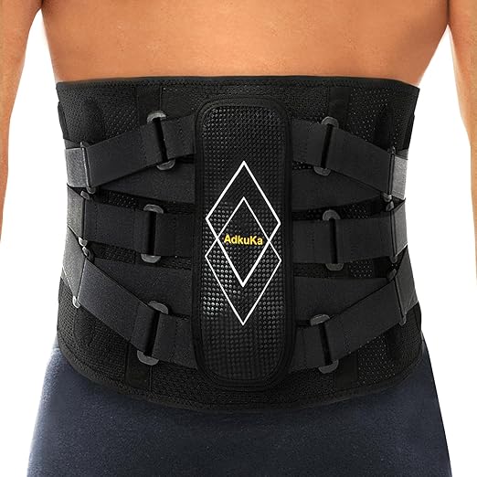 Back Brace for Lower Back Pain Women Men - 10x Maximum Compression and Adjustable - Lumbar Support Belt with 3D Pad - Ergonomic and Breathable 3D Material - for Herniated Disc,Sciatica (M)