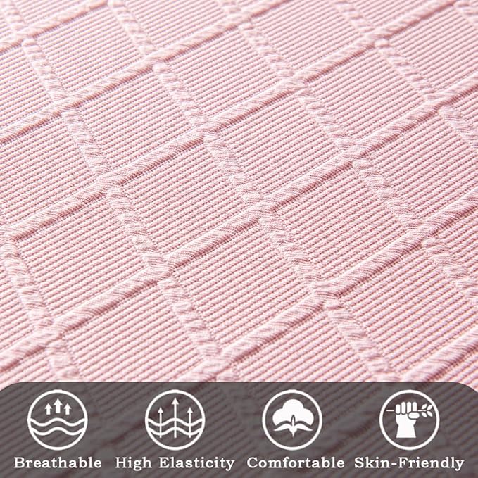 Ergonomic Office Chair Covers Set with Headrest Cover Stretch Desk Computer Chair and Headrest Slipcovers Washable Protector Slipcovers for Swivel Computer Chair 2 Pieces Princess Pink