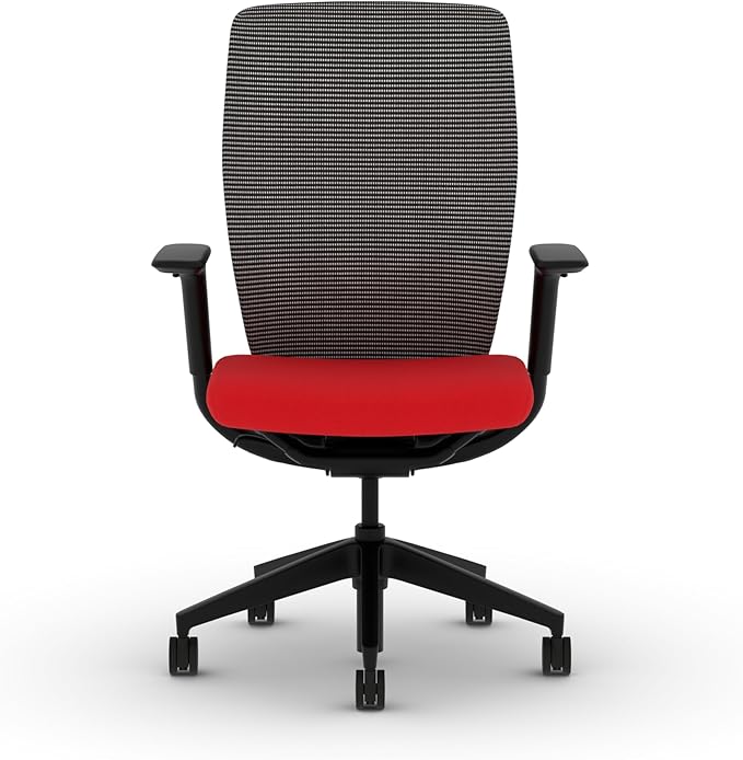 HON Flexion Mesh Office Chair, Height Adjustable Arms, Conference Room Chairs with Lumbar Support, Black Mesh, Black Frame, Ruby