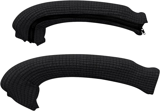 Forcheer Office Chair Armrest Cover With Zipper 15inch Black Stretchable Water Resistant Computer Chair Arm Rest Slipcover for Desk Chairs Arms 2 Pack