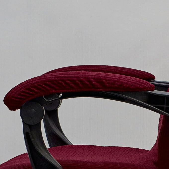 Melaluxe Stretch Office Chair Armrest Covers, Arm Rest Slipcovers (Wine Red)