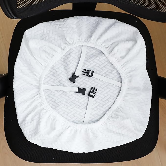 FORCHEER Waterproof Office Chair Seat Cover 20x20 1 Piece Strechable Jacquard Mesh Office Chair Seat Slipcover for Desk Chair Washable Replacement