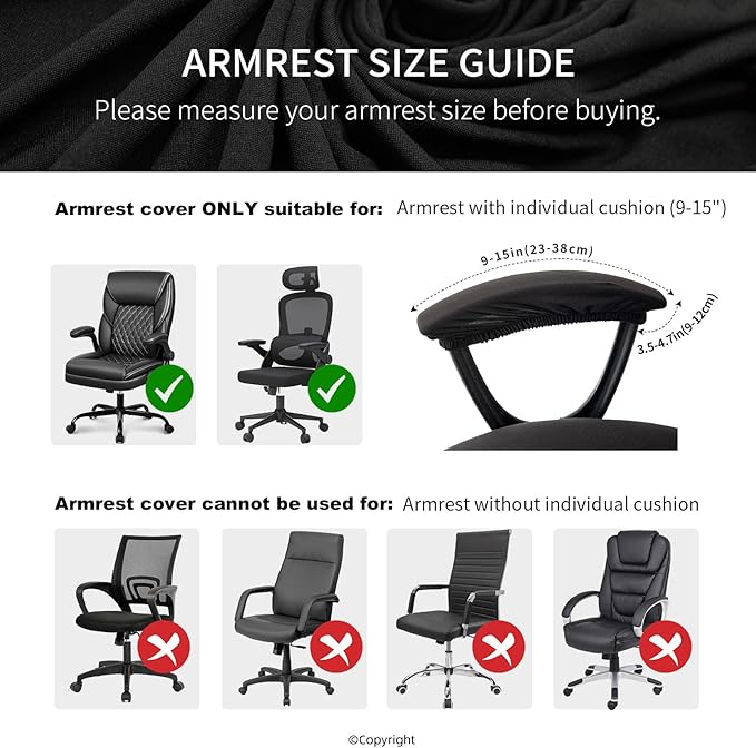 Stretch Computer Office Chair Cover with Armrest Covers Durable Zipper Universal Washable Removable Spandex Rotating Boss Chair Slipcovers Anti-dust Soft Desk Chair Seat Protector, Hot Pink