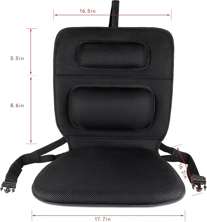 FOMI Gel Wheelchair and Low Back Chairs Seat and Back Cushion | Orthopedic Seat Pad, Firm Back Support and Lumbar Pillow for Wheelchairs, Car, Truck, Gaming | Pressure Sore, Coccyx Pain Relief