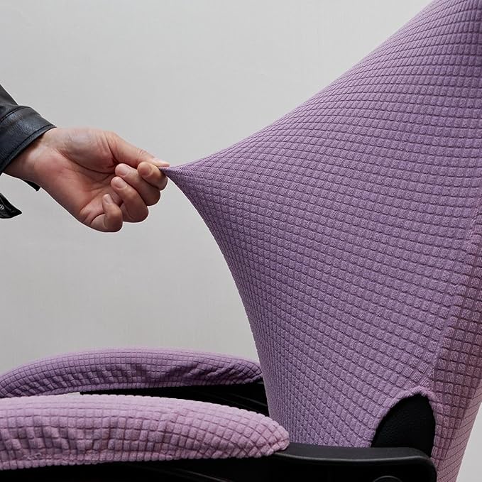 Melaluxe Office Chair Cover with Armrest Covers， Universal Stretch Desk Chair Cover, Computer Chair Slipcovers - Purple