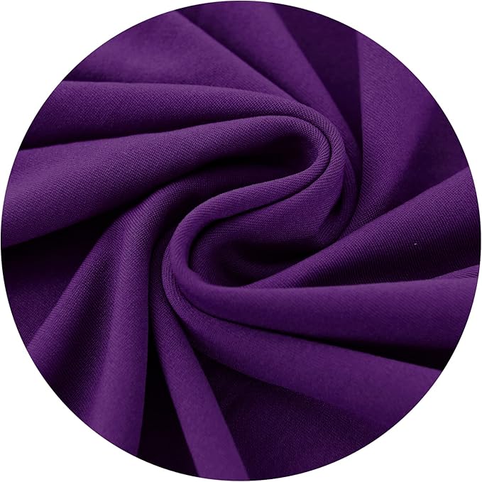 Stretch Computer Office Chair Cover with Durable Zipper - Universal Washable Removable Spandex Rotating Boss Chair Slipcovers - Anti-dust Soft Desk Chair Seat Protector for Dogs, Cats, Pets (Purple)