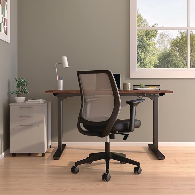Alera Wessex Ergonomic Mesh Back Office Task Chair, Swivel Computer Desk Chair, Adjustable Seat Height, Supports Up to 275 lbs, Black