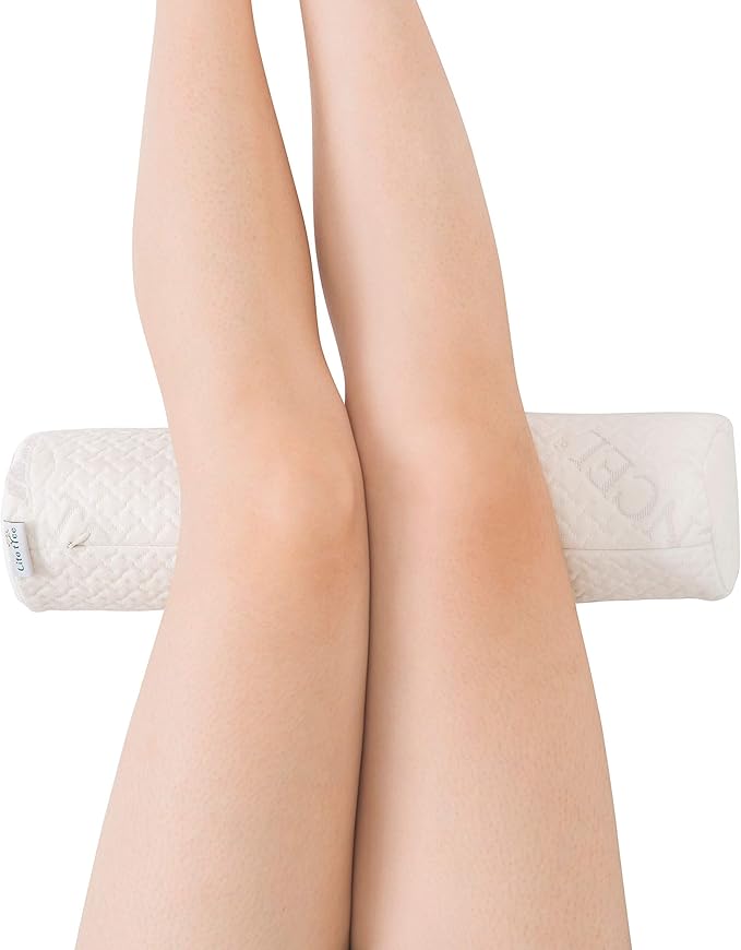 Support Neck Roll Pillow - Cervical Bolster with Comfort Memory Foam Support for Spine, Neck, Back, Lumbar - Removable Washable Soft Cover- 18 x 4.5 inch for Stress Pain Relief