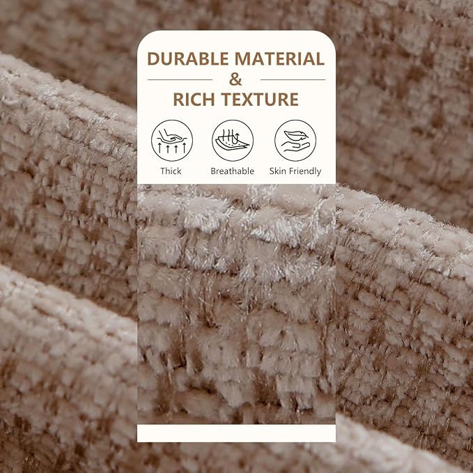 D-Shaped Chair Cushions for Dining Chairs, 2.5” Thick Chair Pads with Washable Comfortable Textured Cover, Non Slip Kitchen Chair Cushions with Ties, 16.5" x 16.5", 2 Pack, Brown