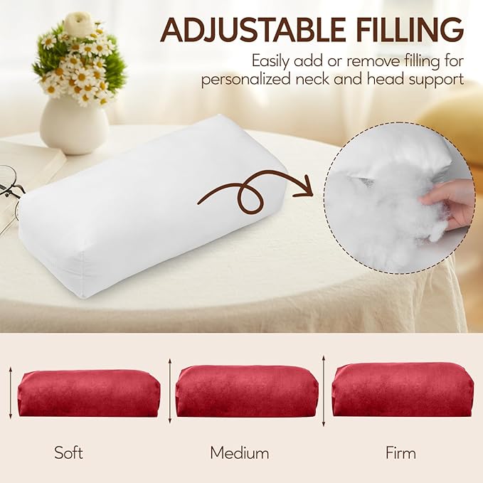 Neck Pillow for Recliner Chair, 14" Adjustable Recliner Pillow for Headrest, Soft Velvet Weighted Back Non-Slip Head Pillow for Couch, Chair, Sofa
