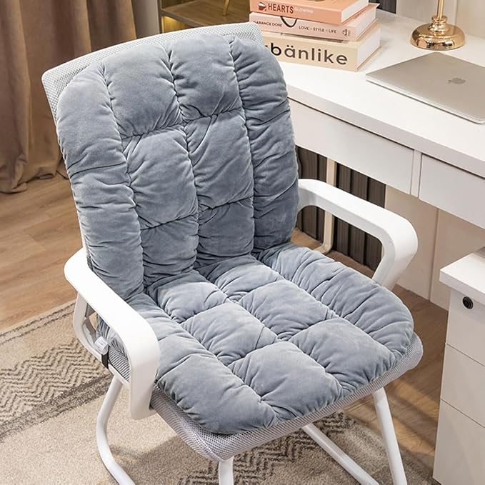 Desk Chair Cushion Non-Slip Rocking Seat Cushion Office Chair Pad Dorm Seat Cushion with High Back Support Soft Seat Pad with Ties for Office Car Home Dining Room Kitchen