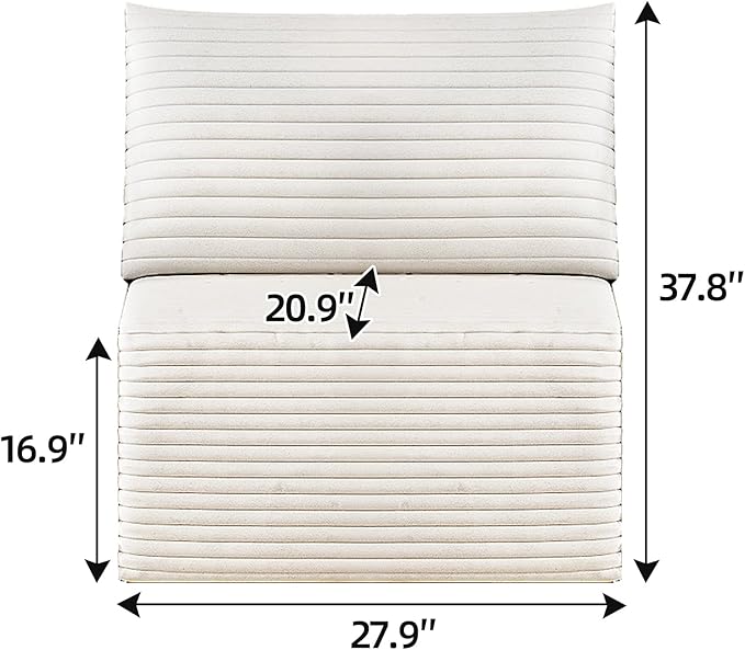135" Corduroy Couch Sectional with Chaise, L Shape Boneless Cloud Couches for Living Room Bedroom, Modular Corner Couch, Fluffy Deep Seat Compression Sofa, Left Facing Chaise, No Assembly, White
