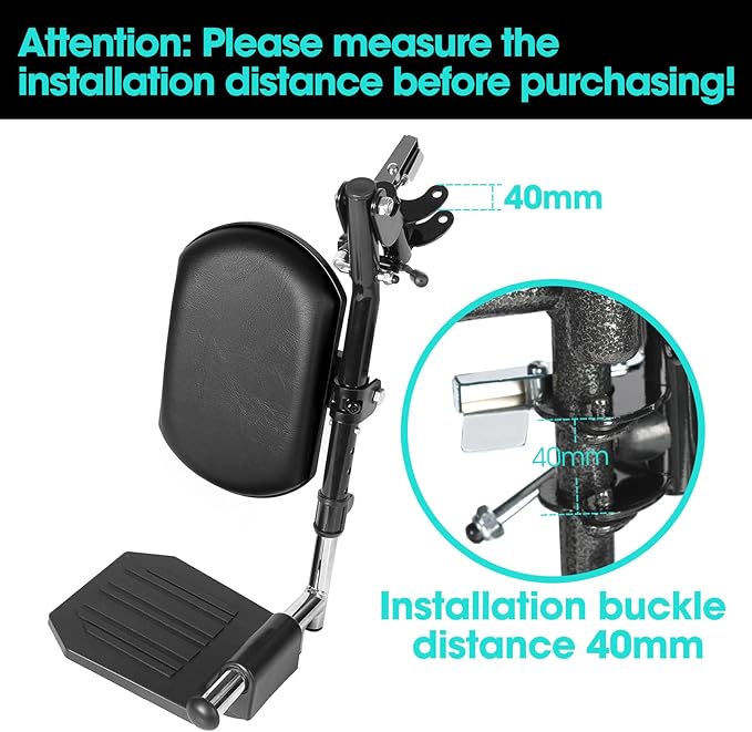 Universal Wheelchair Footrest with Comfort Foam Cushion - Adjustable Lift & Extendable Anti-Slip Foot Plate, Foldable Quick Release for Transport Chairs (Black 1 Pair) LK3JELR T94 Models Compatible