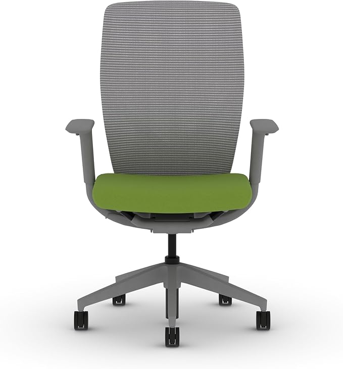 HON Flexion Mesh Office Chair, Height Adjustable Arms, Conference Room Chairs with Lumbar Support, Titanium Mesh, Titanium Frame, Pear