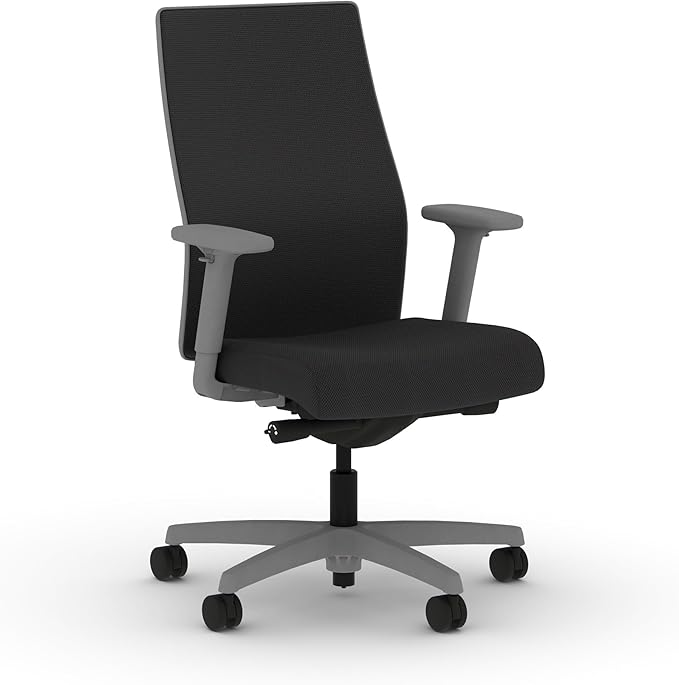 HON Ignition 2.0 Mid Back Task Chair, Spectrum Mesh, Advanced Synchro-Tilt Control, Office Chair with Lumbar Support, Height and Width Adjustable Arms, Titanium Frame, Onyx
