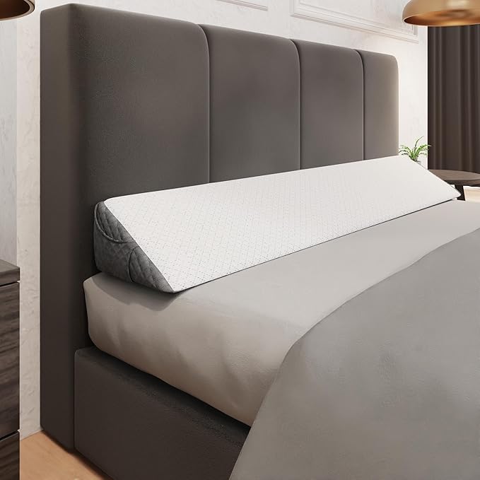 Kolbs Bed Wedge Pillow for Sleep Apnea, FSA Eligible Acid Reflux, and Back Pain Relief, with Chic Jacquard Cover - Headboard Wedges for Sleeping (Twin Headboard Wedge Pillow - 39")