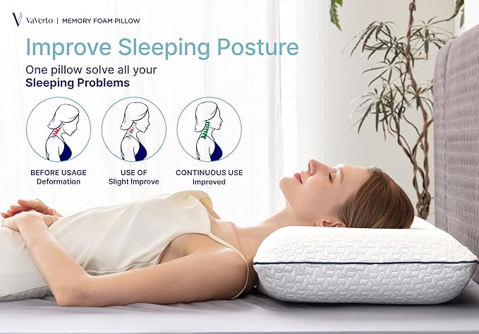 Cooling Gel Memory Foam Pillow - 2-Pack - King Size Bed Pillows For Sleeping - Medium-Firm - Back, Stomach and Side Sleeper Pillow - Shoulder & Back Pain Relief - Washable , Bamboo Viscose Cover