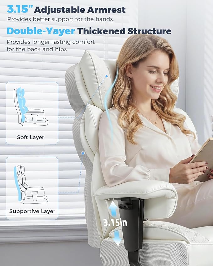 GTPLAYER Big and Tall Gaming Chair Ergonomic Heavy Duty Office Chair Racing Seat with Adjustable Lumbar Pillow Footrest 150° Reclining Thickened Armrests Breathable Mesh for Esports/PC Gaming