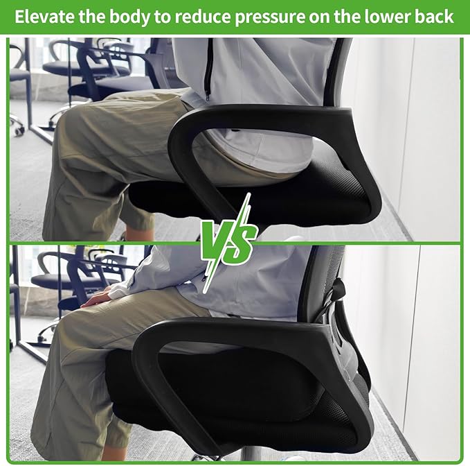5.9" Extra Thick Chair Cushions, Office Chair Booster Seat Cushion 17.7x15.7x5.9 Inch Foam Recliner Cushions with Zipper Removable Mesh Fabric Cover