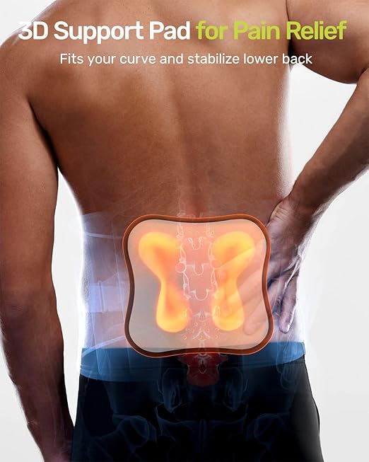 Rakiie Lower Back Brace for Women, Back Belt Support for Men with 8 Stays, Soft Lumbar Support with Full Protection, Orange Size XXL