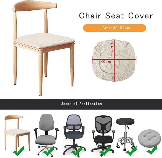 DHXYZZB Universal Chair Covers Waterproof Stretchable Office Chair Cover Washable Computer Chair Slipcover for Desk Chairs Dining Chair Seat Cushion Protectors