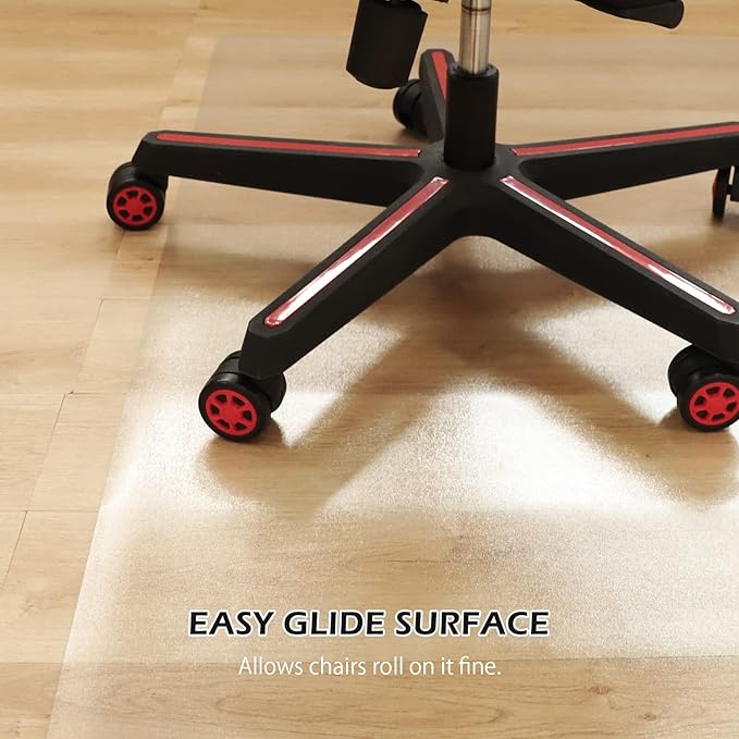 SALLOUS Clear Chair Mat, 47"x36" Office Chair Mat for Hard Floors, Vinyl Desk Chair Mat Protector for Hard Surface (Clear)
