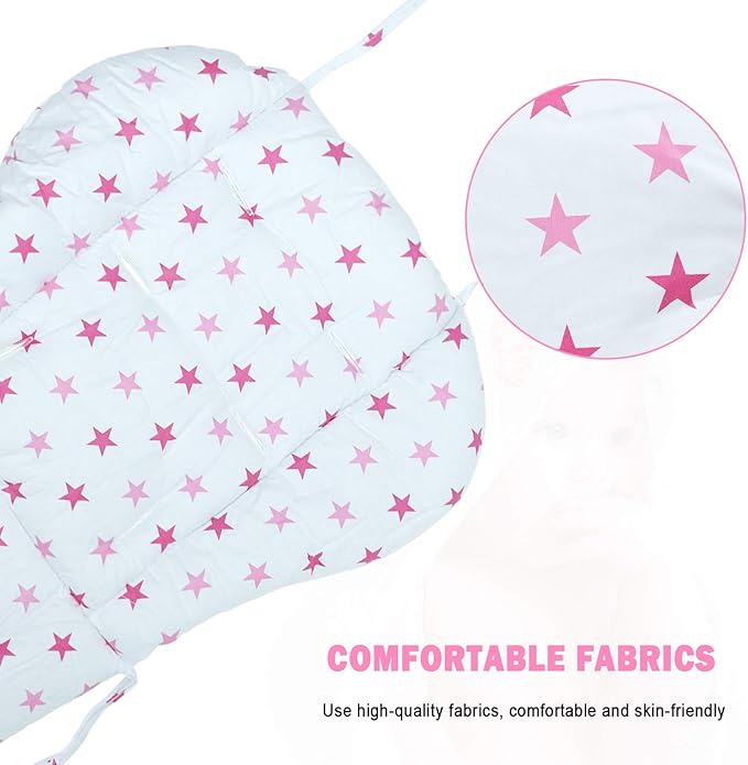 Kocpudu High Chair Pad,high Chair Cushion/seat Cushion/high Chair Cushion Cover,Soft and Comfortable,Light and Breathable, Cute Patterns,Suitable for Most High Chairs,Baby Dining Chairs (Pink)