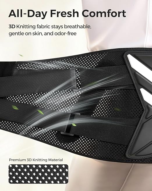 Back Brace for Men & Women - Lower Back Pain Relief, Sciatica Pain Relief, Herniated Disc, Scoliosis - Breathable Back Support Brace with 26° Ergonomic Bionic Curve Support Stays - M