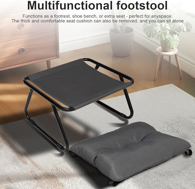 Rocking Chair with Ottoman, Indoor Small Rocking Chair for Nursery, with Foot Rest, Thick Cushion, 5'' Thick, 330lbs Capacity, Metal Frame Rocker Glider Patio for Living Room Bedroom Offices (Green)
