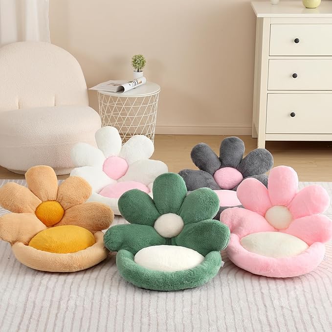 Ditucu Flower Shape Chair Pillow Cute Seat Cushion 21 inch Comfy Lazy Sofa Floor Pillows Dorm Seating for Bedroom Decor Pink