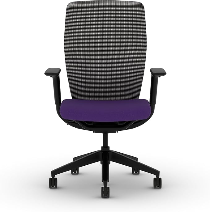HON Flexion Mesh Office Chair, Height Adjustable Arms, Conference Room Chairs with Lumbar Support, Black Mesh, Black Frame, Iris