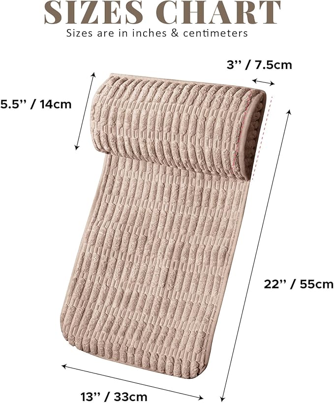 Headrest and Support Pillow,Recliner Pillow for Neck, Head, or Foot for Office or Massage Chairs, Neck Pain Relief and Cervical Support. Nonslip, Removable Cover(Khaki, 5.5" Wx13 Lx3 H)