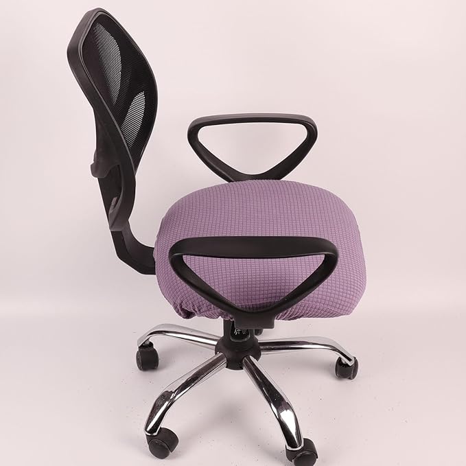 Melaluxe Stretch Jacquard Office Chair Cover, Removable Washable Desk Chair Cover Rotating Chair Seat Slipcover, Purple