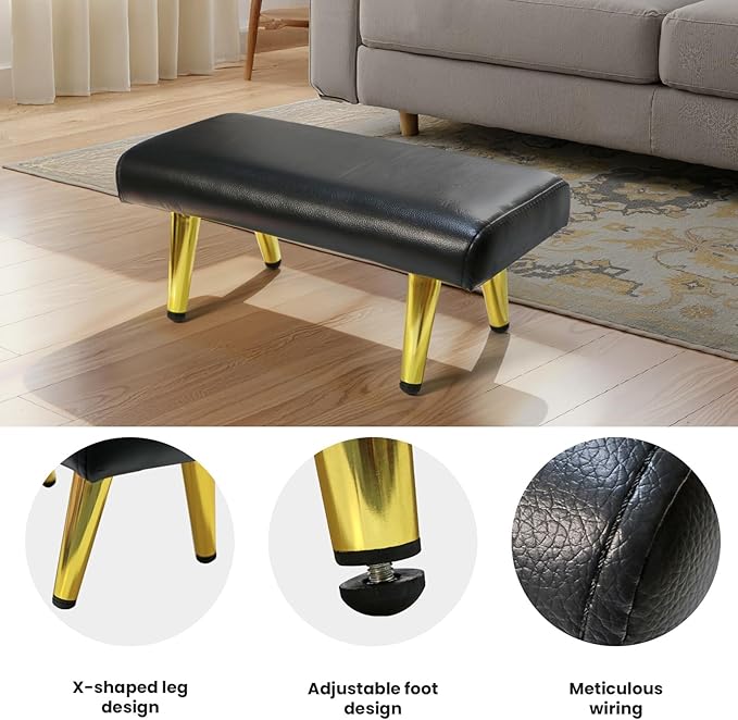 Waterproof Stool Foot Rest & Ottoman,1-3Pack,Ergonomic Non-Slip Foot Ring,Universal Replacement for Salon Barber Spa Chairs (Gloden, 3 PCS)