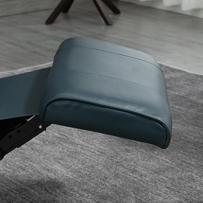 HOMCOM Swivel Recliner Chair, PU Leather Reclining Armchair with Retractable Footrest, Lounge Chair with Wood Base and Adjustable High Back for Small Spaces, Living Room, RV, Bedroom, Blue