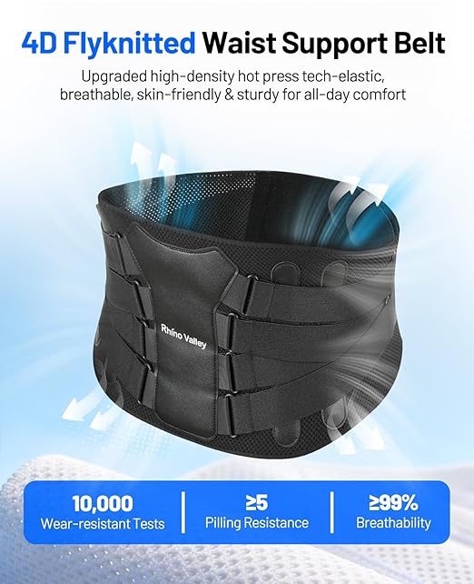 Back Brace for Men, Support Brace for Lower Back Pain Relief, Adjustable Lumbar Support Belt with Lumbar Pad, Ergonomic Breathable Immediate Relief Brace for Herniated Disc Sciatica Scoliosis, XL