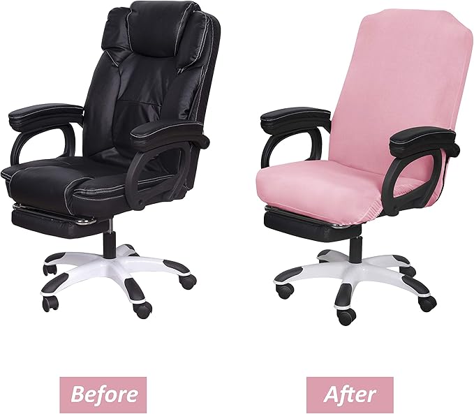 SARAFLORA Office Chair Covers- Medium, Pink- Removable Computer Chair Cover for Office Chair with Zipper for Universal RotatingChair Desk Chairs Cover Seat Washable Protector for Pets