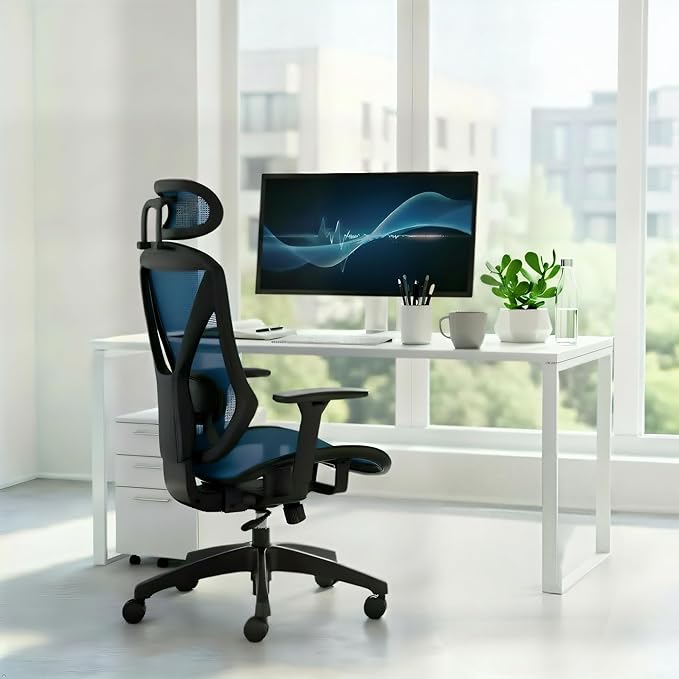 STAPLES Ergonomic Task Chair, Mesh, Ergonomic, Lumbar Support, Blue