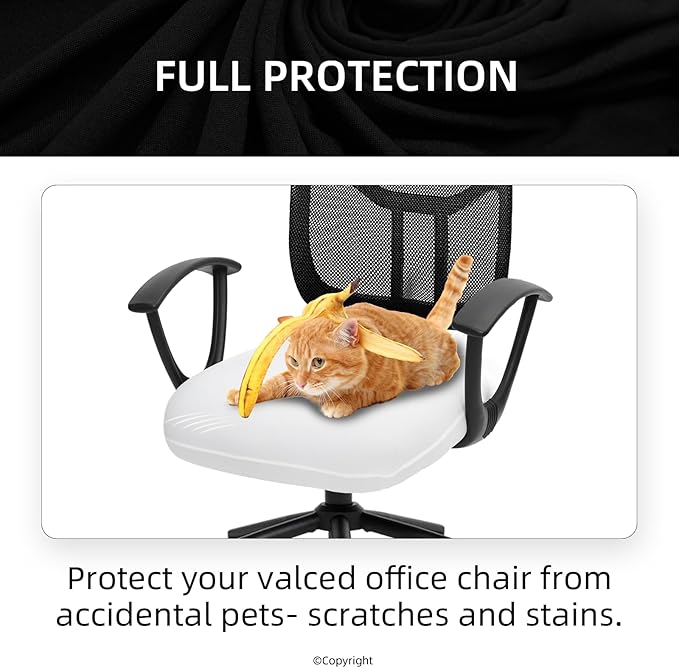 DIVA EN CAMINO DEC Universal Spandex Computer Chair Slipcover - Stretchable Desk Office Chair Seat Cushion Covers - Removable Washable Cushion Protectors for Dogs, Cats, Pets